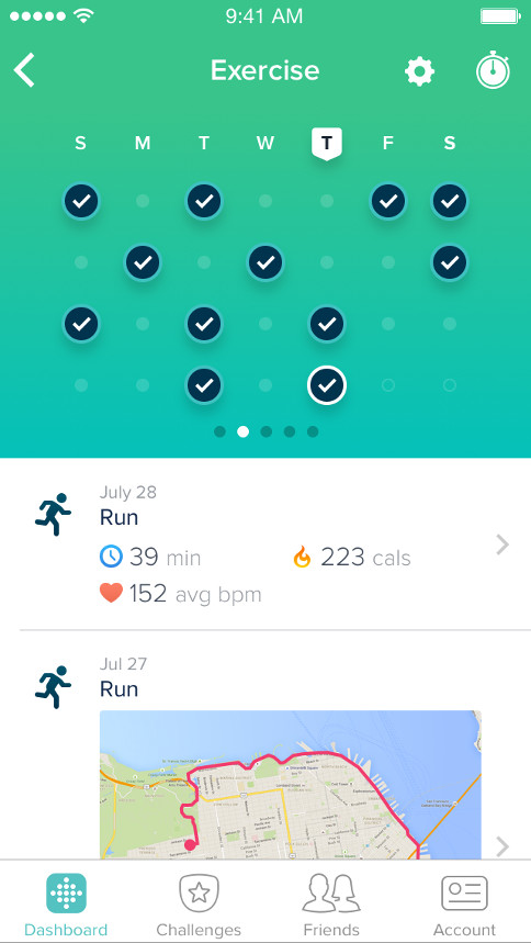 fitbit blaze dashboard