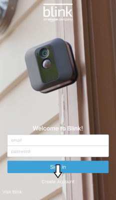 Create Account Blink camera app