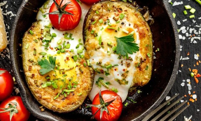 Avocado Baked Egg - Cosori air fryer toaster oven recipes