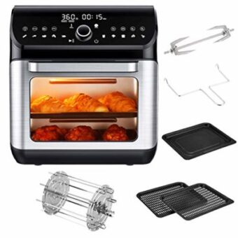 IKICH convection air fryer oven, 7 cooking modes 12QT hot air fryer oven 10 Presets LED Touch Screen...
