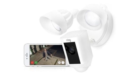 Ring floodlight cam HD security camera with built-in floodlights two-way talk and siren alarm