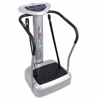 Upgraded Standing Vibration Platform Machine - Full Body Fitness Exercise Trainer, Crazy Fit Massager w/ 3 LED Screen, 2 Resistance Bands, BMI Sensor, and Adjustable Speed Level - Hurtle