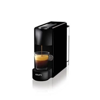 Nespresso Essenza Mini Coffee Machine with Aeroccino, Black by Krups